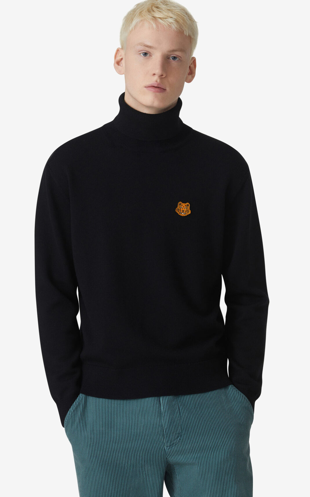 Kenzo Tiger Crest roll neck Moška Pulover Črna SI-2590368